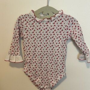 Janie and Jack Red Floral Long Sleeve Bodysuit